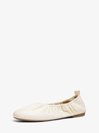 Bri Ruched Leather Ballet Flat