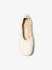 Bri Ruched Leather Ballet Flat