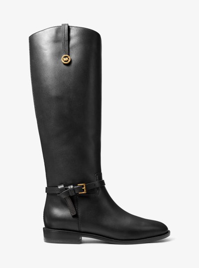 Beverly Leather Riding Boot in BLACK | Michael Kors