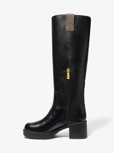 Bryant Leather Platform Boot in BLACK | Michael Kors