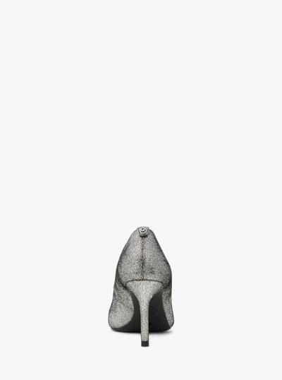 Alina Flex Metallic Leather Pump in SILVER | Michael Kors