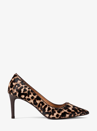 Alina Flex Leopard Print Calf  Hair Pump in DK CAMEL MLT | Michael Kors