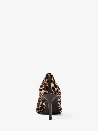 Alina Flex Leopard Print Calf  Hair Pump in DK CAMEL MLT | Michael Kors