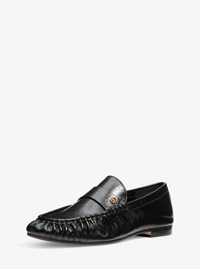 Jennings Crinkled Leather Loafer in BLACK | Michael Kors