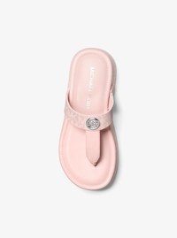 Chancla Koya de denim con logotipo exclusivo y plataforma