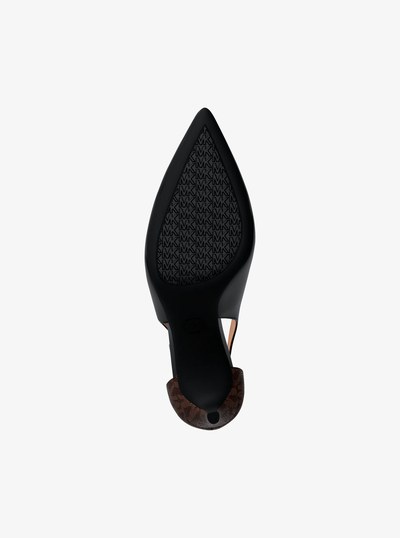 Rachel Leather and Signature Logo Flex Pump in BLK/BROWN | Michael Kors