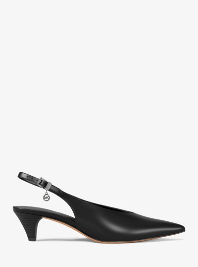 Tonya Leather Slingback Pump in BLACK | Michael Kors