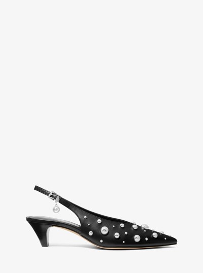 Tonya Studded Slingback Pump in BLACK | Michael Kors