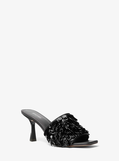Tessa Sequin Embellished Mule in BLACK | Michael Kors