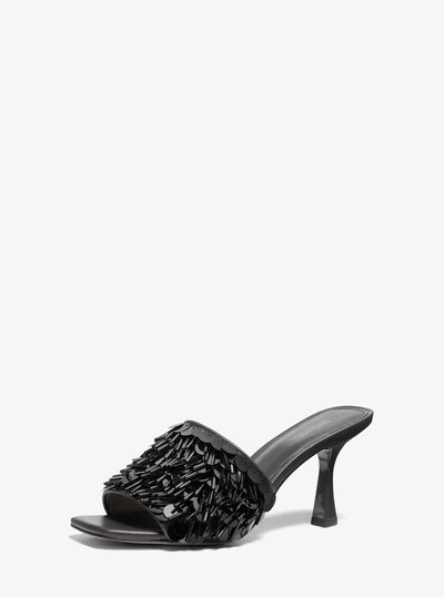 Tessa Sequin Embellished Mule in BLACK | Michael Kors