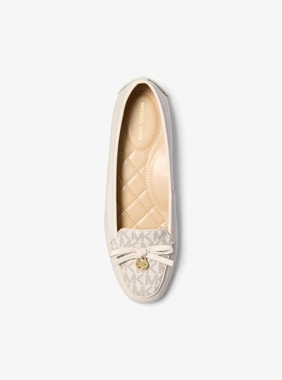 Wendy Leather and Signature Logo Moccasin in LT CREAM | Michael Kors