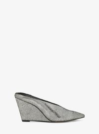 Mule &agrave; talon compens&eacute; Xandra en cuir m&eacute;tallis&eacute;