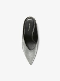Mule &agrave; talon compens&eacute; Xandra en cuir m&eacute;tallis&eacute;
