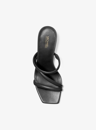 Celia Leather Kitten Sandal in BLACK | Michael Kors