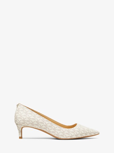 Alina Flex Logo Kitten Pump in VANILLA | Michael Kors
