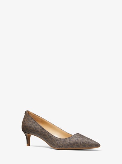 Alina Flex Logo Kitten Pump in BROWN | Michael Kors