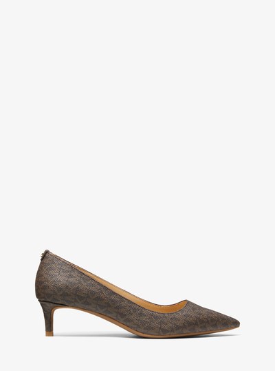 Alina Flex Logo Kitten Pump in BROWN | Michael Kors