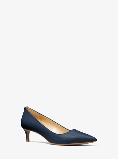 Alina Flex Leather Kitten Pump in NAVY | Michael Kors