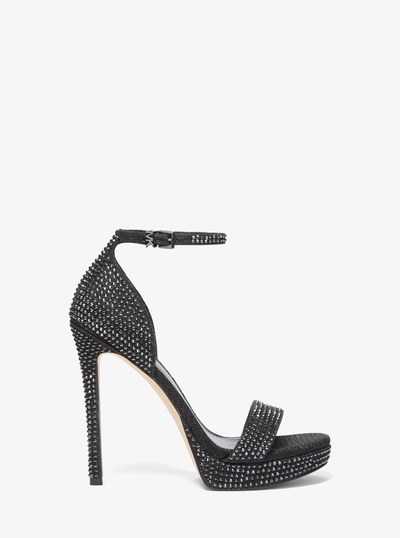 Jordyn Embellished Glitter Chain Mesh Platform Sandal