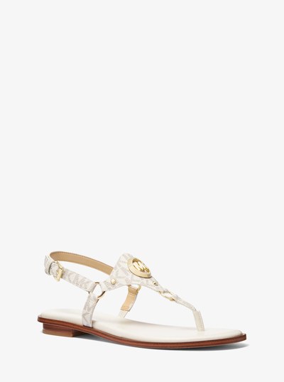 Casey Signature Logo Sandal in VANILLA | Michael Kors