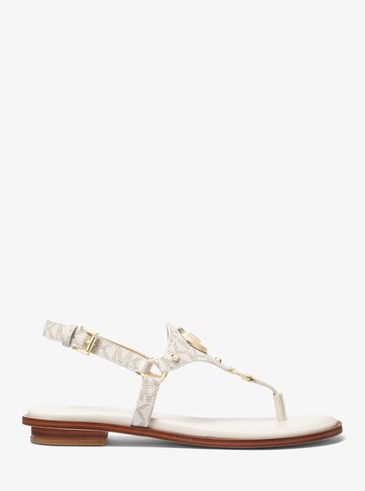 Casey Signature Logo Sandal in VANILLA | Michael Kors