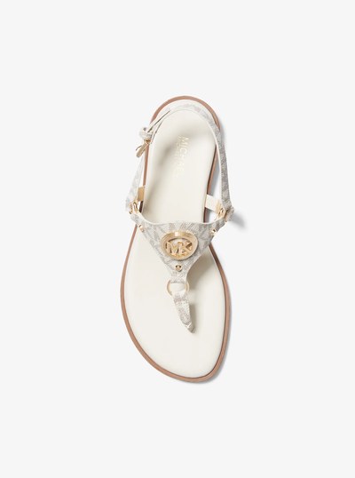 Casey Signature Logo Sandal in VANILLA | Michael Kors