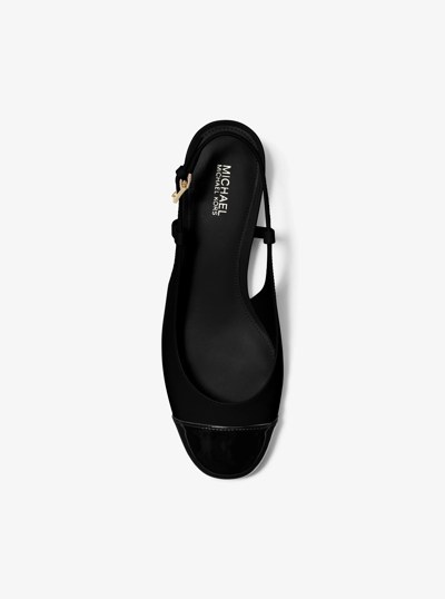 Perla Leather Slingback Flat in BLACK | Michael Kors