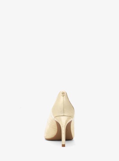 Alina Flex Crackled Metallic Leather Pump in PALE GOLD | Michael Kors