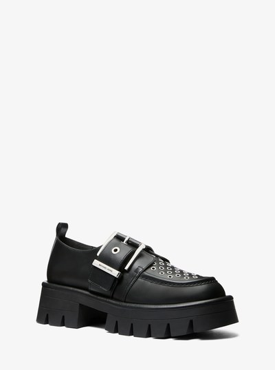 Colby Grommeted Leather Loafer in BLACK | Michael Kors