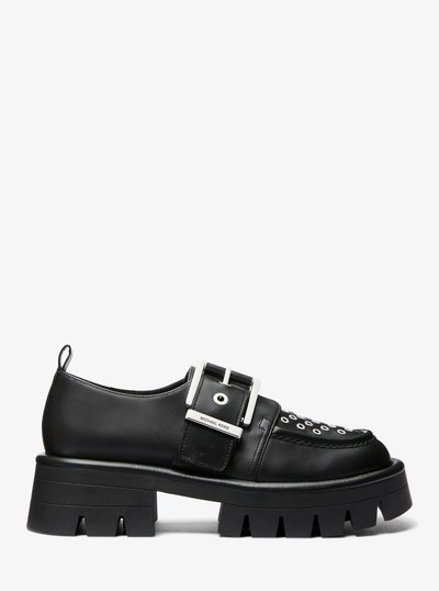 Colby Grommeted Leather Loafer in BLACK | Michael Kors