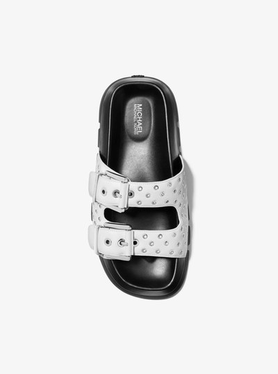 Colby Grommeted Leather Flat Sandal in OPTIC WHITE | Michael Kors