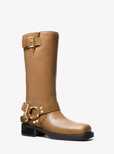 Crosby Leather Moto Boot in HUSK | Michael Kors