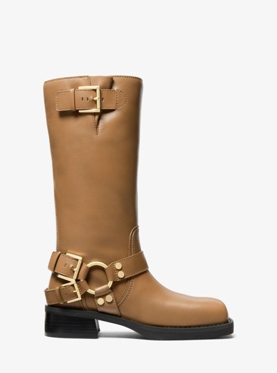 Crosby Leather Moto Boot in HUSK | Michael Kors