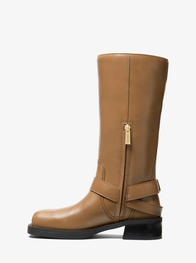 Crosby Leather Moto Boot in HUSK | Michael Kors