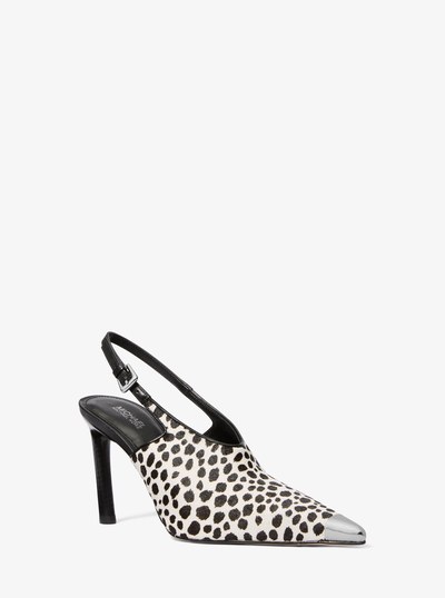 Kasia Cheetah Print Calf Hair Slingback Pump in BLACK COMBO | Michael Kors