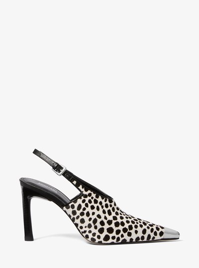Kasia Cheetah Print Calf Hair Slingback Pump in BLACK COMBO | Michael Kors