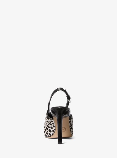 Kasia Cheetah Print Calf Hair Slingback Pump in BLACK COMBO | Michael Kors