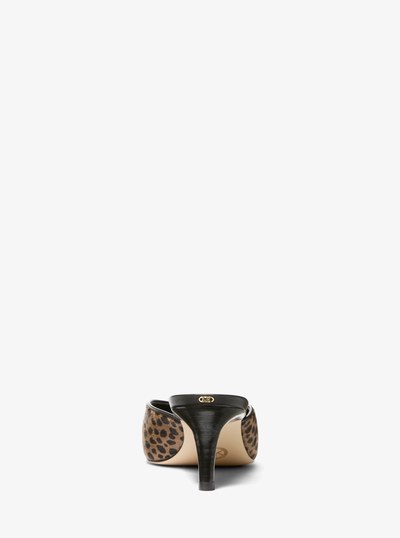 Kasia Cheetah Print Calf Hair Mule in HUSK MULTI | Michael Kors