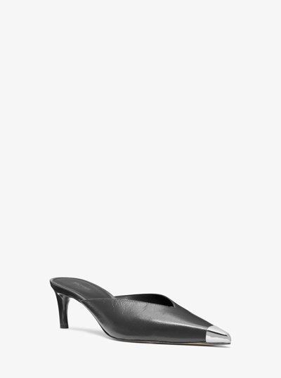 Kasia Leather Mule in BLACK | Michael Kors