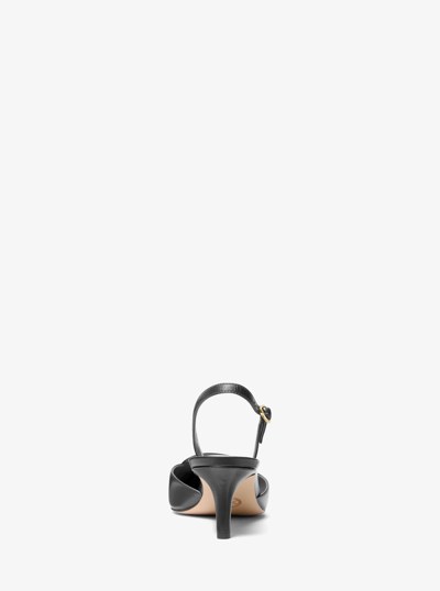 Lena Leather Slingback Pump in BLACK | Michael Kors