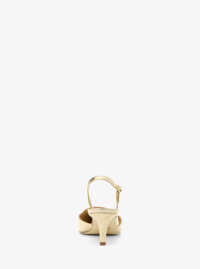Lena Crackled Metallic Leather Slingback Pump in PALE GOLD | Michael Kors