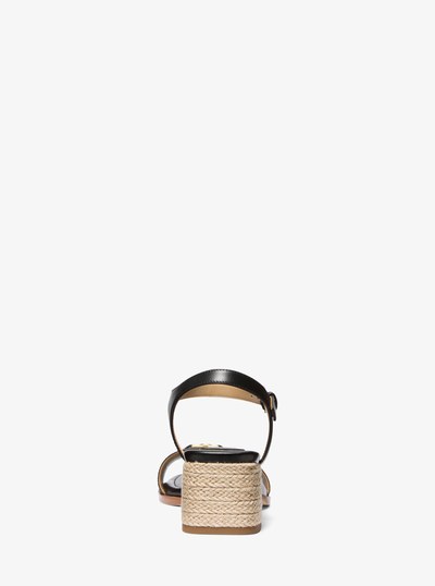 Mandy Leather Sandal in BLACK | Michael Kors
