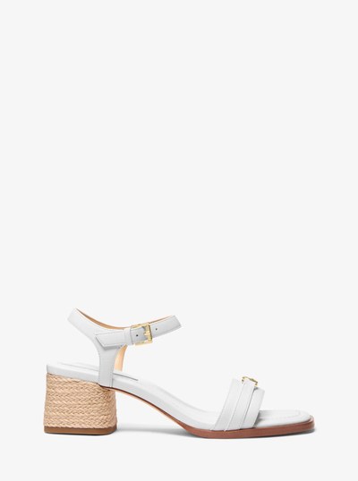 Mandy Leather Sandal in OPTIC WHITE | Michael Kors