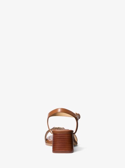 Mandy Signature Logo and Leather Sandal
