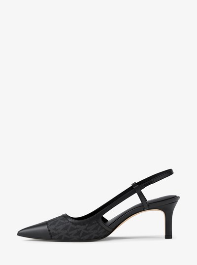 Alora Signature Logo Slingback Pump in BLACK | Michael Kors