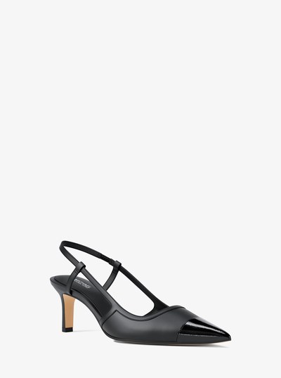 Alora Leather Slingback Pump in BLACK | Michael Kors