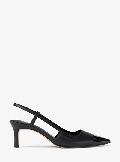 Alora Leather Slingback Pump in BLACK | Michael Kors