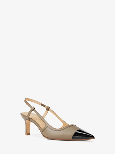 Alora Leather Slingback Pump in HUSK | Michael Kors