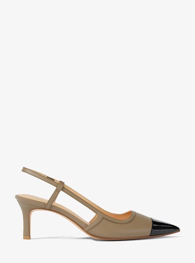 Alora Leather Slingback Pump in HUSK | Michael Kors