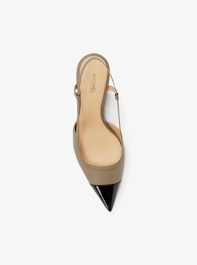 Alora Leather Slingback Pump in HUSK | Michael Kors